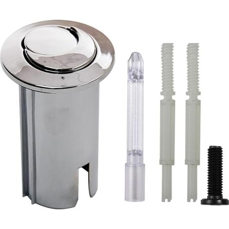 Bouton poussoir double et long WC D2D chromé multicolore AH0001700R Compatible avec chasse d'eau 822044001 (1/5)