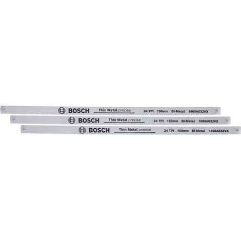 3 lames de scie à métaux de 150 mm à 24 dpp - BOSCH - 1600A032UL (1/3)