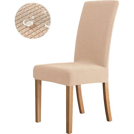 crmejaune-4 Pices Housses De Chaise, Couverture De Chaise De Salle Manger Extensible Protection De Chaise Moderne Amovible Lavable Pour La Dcorat (1/4)