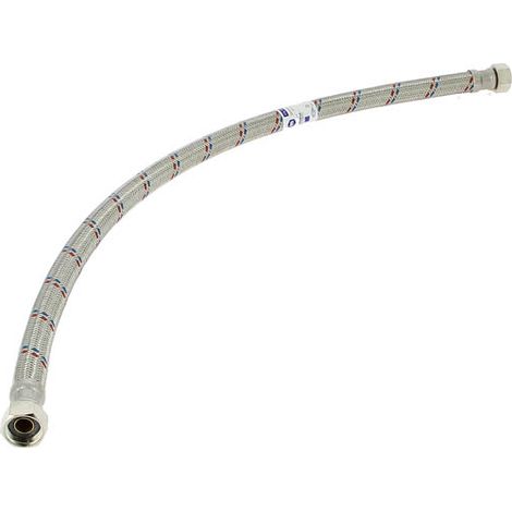 Flexible sanitaire inox DN13 1/2" Femelle – Longueur 700mm – Pression 16 Bar – Température max 110°C – Raccords laiton nickelé – IFT