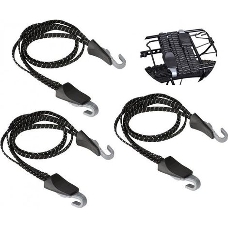 Correas elásticas, Correas elásticas universales para bicicleta, 3 piezas, 60 cm, Tensor de tienda de campaña, Trío de correas elásticas (1/5)