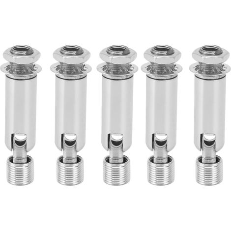 5 pièces adaptateur de plafond incliné M10 pour suspension de lampe plafonnier lustre rail, accessoires rotule orientable filetage extérieur M10 chrome (1/5)