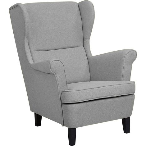 Poltrona imbottita in tessuto grigio Abson (1/5)