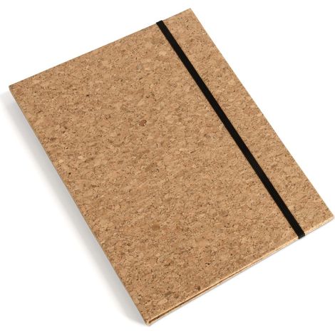 Classeur A4 - Boîte de rangement avec élastique - Porte-documents pour documents, dossiers - Porte-documents en panneau de fibres et papier 100% recyclés - Liège