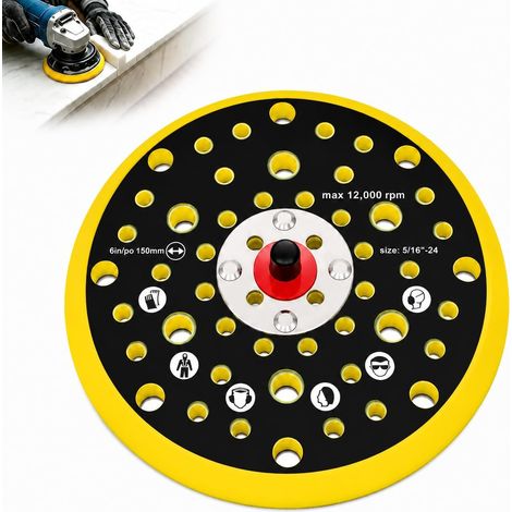 Sander Tray with 52 Holes Sanding Pad 150 mm for Ceros Deros 5/16 Thread 52 Holes Sanding Base Sanding Disc for Polishing Grinding (1/5)