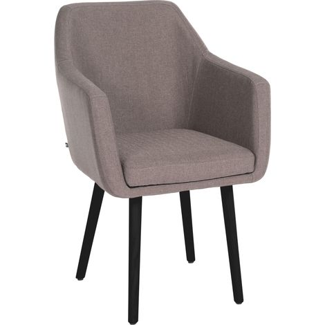 Chaise visiteur Utrecht en tissu gris tourterelle, schwarz (1/5)