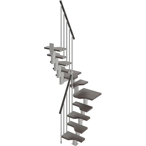 Scala salva spazio 10 gradini - Larghezza 61cm - Wengé e antracite - MINI61/U/SGMWEN-10