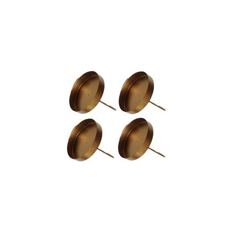 Juego de 4 portavelas para corona de Adviento - Dorados - 8 cm - Sin pasador - Corona de Adviento para plantar - Para velas navideñas - Decoración de mesa - Crezuo