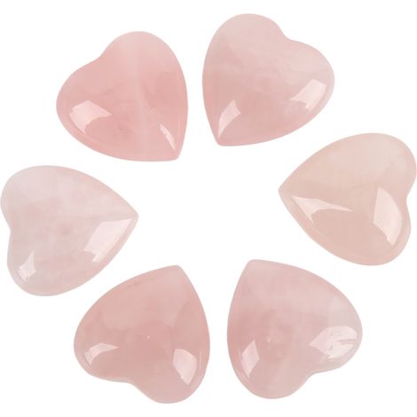 6 Cœurs Quartz Rose Naturel Forme Cœur, Pierre Apaisante Anti-Stress, Équilibre Énergétique, Matériau Authentique, Finition Délicate et Résistante, Lot de 6 (1/5)