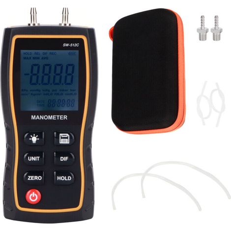 manomètre différentiel numérique manomètre de pression de gaz d'air portable ± 103.42KPA manomètres (1/4)