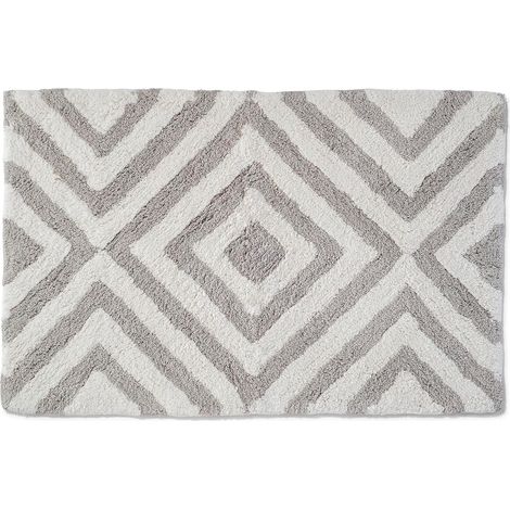 Croydex Soft Cushioned Bathroom Bath Mat, Tribal Stone Grey, Machine Washable (1/5)