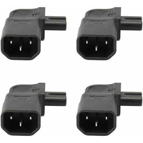 4Pcs Adaptateur C14 vers C7 90°, Connecteur IEC320 Mâle C14 vers Femelle C7 pour PDU, UPS et Châssis, Convertisseur d'Alimentation (1/5)