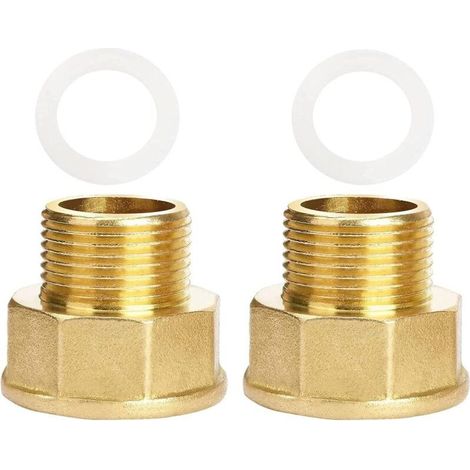 Adaptateur de Gaz, 1/2 vers 3/4 pour Cuisinière à Raccord Tuyauterie en Laiton avec Bague d'étanchéité - mâle 1 femelle (1/4)
