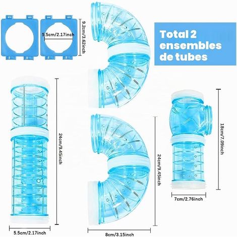 Kit de tubes pour hamster et rat, tunnel, piste de connexion transparente (1/4)