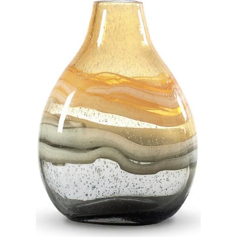 Vase en Verre à bulbe en Forme de Tourbillon - Ambre - (1/5)