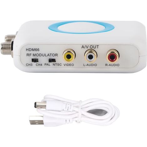 Modulateur HDM66 HD compatible avec les formats PAL/NTSC, sortie RCA vers RF, pour le remplacement d'un téléviseur domestique. (1/5)