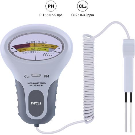 EJ.Life 2 en 1 qualité de l'eau PH CL2 testeur de niveau de chlore niveau mètre pour piscine spa qualité de l'eau moniteur moniteur (1/5)