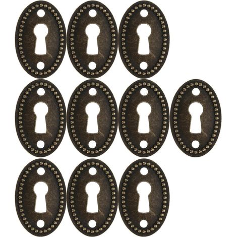 Lot de 10 plaques ovales en alliage zinc pour serrures tiroirs et (1/5)