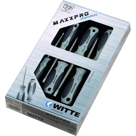 MAXXPRO Edelstahl-Schraubendreher-Sets Torx-Bits (x6)  WITTE 670008