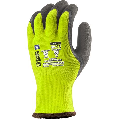 Guanti EUROWINTER L20 imbottiti in acrilico con palmo doppio rivestimento in lattice, taglia 10 (1/3)