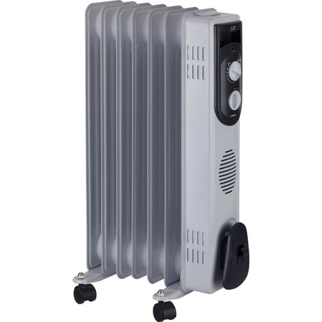 Radiador de aceite JATA R107 con 7 módulos, 1500 W, 3 niveles de calor, termostato regulable y ruedas giratorias (1/3)