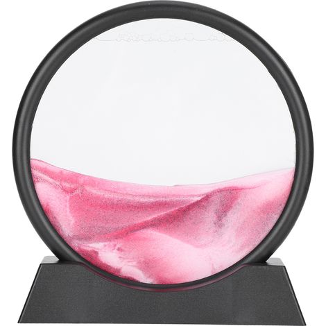 Tableau de sable dynamique 3D en mouvement de 18 cm (7 pouces) - Décoration intérieure, ornement, art de bureau - Rose (1/5)
