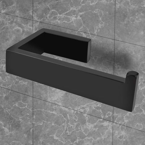 Porte-papier hygiénique en acier inoxydable 304 noir adapté à la salle de bain et à la cuisine (1/5)