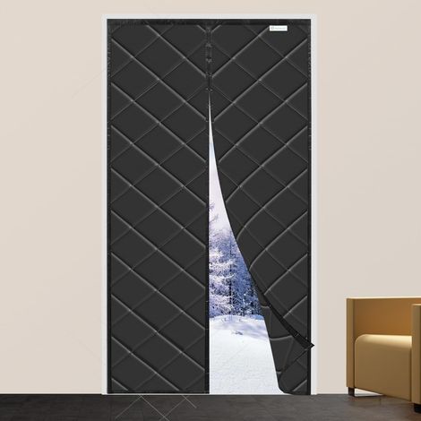 Isolation Porte Magnétique, Disponible dans toutes les tailles, au froid et au bruit, adapté aux animaux domestiques, convient aux pièces climatisées, 80 x 200cm Noir (1/5)