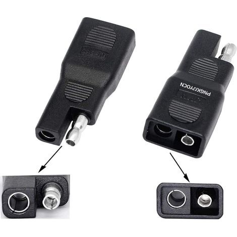 SAE Polarity Reversing Adapter, SAE Male to SAE Female Quick Disconnect Solar Extension Connector for Automotive, Solar Panel Battery (Pack of 2) (1/5)
