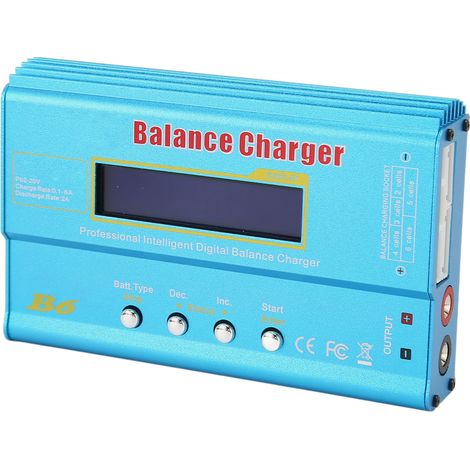 Chargeur d'équilibrage pour batteries LiPo 80 W (1 à 6S) avec écran LCD, compatible avec les modèles RC NiMH, NiCd, Li-ion, LFP et SLA. (1/5)