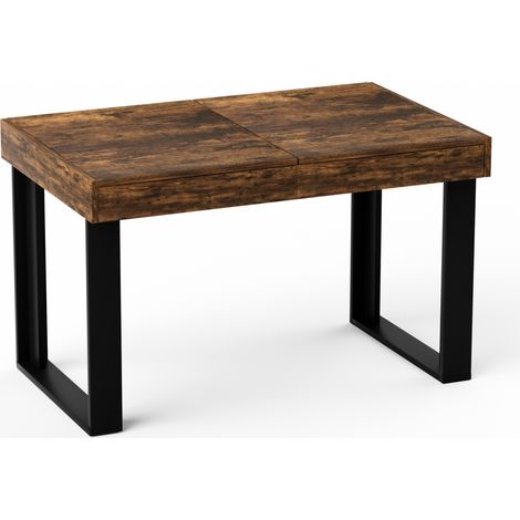 Tavolo da pranzo allungabile 120-160 cm in truciolato stile rustico nero e marrone MODENUIT (1/5)