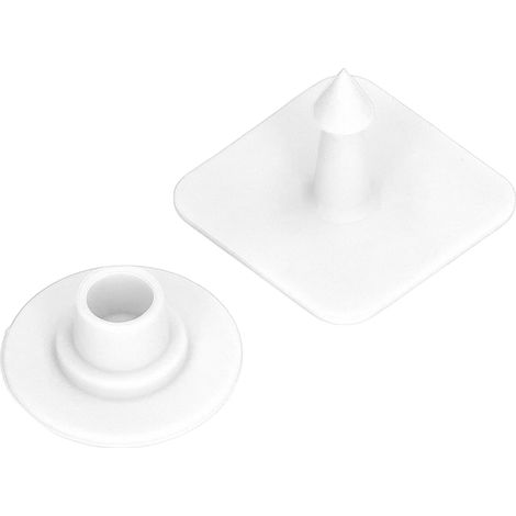 100 étiquettes auriculaires carrées vierges blanches pour l'identification du bétail (bovins, porcs, etc.).