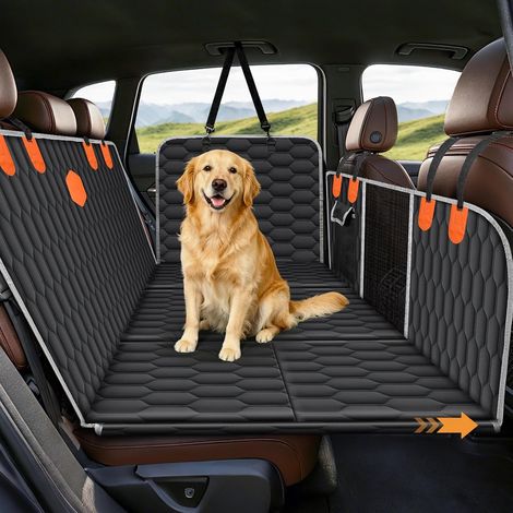 Protection Voiture Chien Siege Arriere-Fond Rigide-Extension 6 Panneaux PVC Rigides Inclus, Imperméable Antidérapant, Fenêtre en Maille Visible, pour Voiture/SUV/Camion (1/5)
