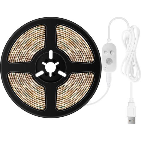 Ruban LED USB réglable détecteur de mouvement PIR 4m 240 LED guirlande lumineuse pour téléviseur ordinateur arrière-plan bureau maison cuisine éclairage décoratif (1/2)