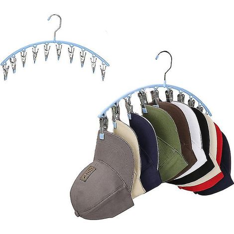 Porte-chapeaux avec 10 grandes pinces pour casquettes de baseball (1/5)