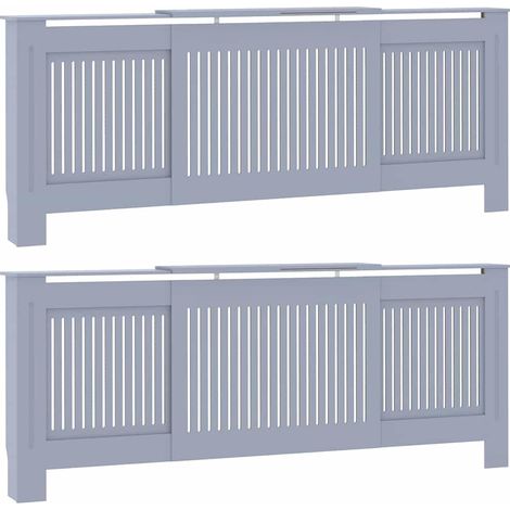 Cubierta de Radiador 2 pcs Gris 205 x 20,5 x 81,5cm vidaXL