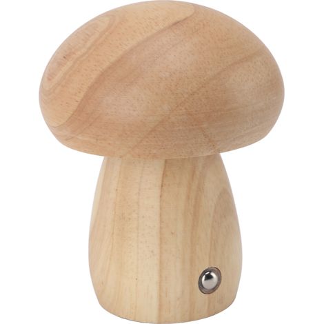 Mini lampe champignon en bois recharge USB sans câble chevet tactile nomade intensité variable lampe table chambre déco maison couleur bois naturel (1/5)