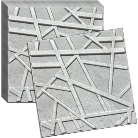 Verdico Wandpaneele Steinoptik 3D Grau Beton – Deckenpaneele 100x50 cm – Set 8 Stück (2 m²) – Wandverkleidung innen zum Kleben