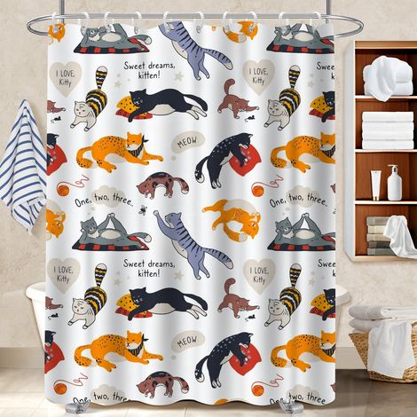Rideau de bain en polyester 180x180 imprimé housse de baignoire pour une colocation (1/5)