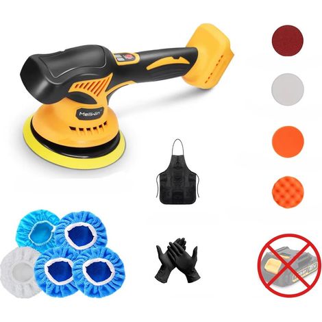 Polisseuse sans fil pour voiture 150 mm 8 niveaux de vitesse machine de ponçage polissage et scellement compatible Makita 18 V batterie non incluse