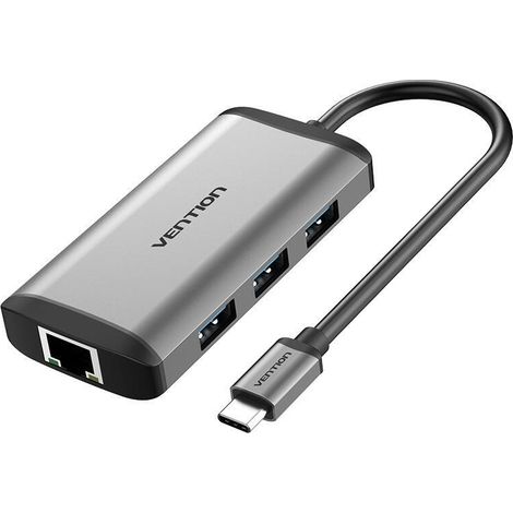 Docking USB Tipo-C Vention CNCHB/ 1xHDMI/ 3xUSB/ 1xUSB Tipo-C/ 1xRJ45/ Gris (1/2)