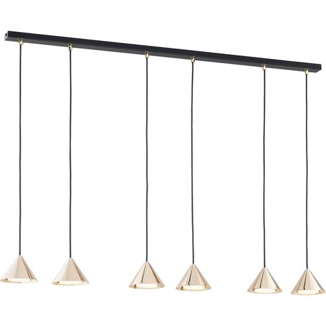 Lampada sospensione lineare ELIT Emibig nera oro 6xGX53 (1/5)