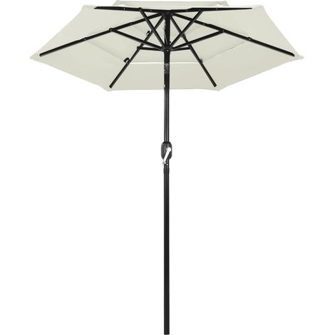 Maison Exclusive - Parasol de jardin à 3 niveaux avec mât en aluminium sable 2 m
