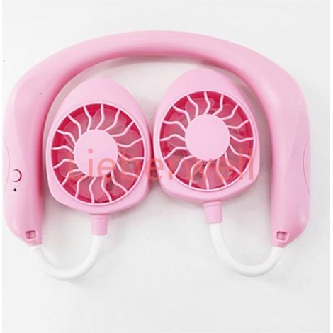 Petit ventilateur suspendu cou , ATELIX , extérieur USB mini portable étudiant dortoir rechargeable ventilateur de direction du ve (1/4)