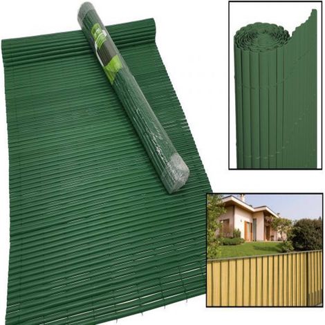 Clôture De Jardin Clôture Pour Balcon Extérieur Pvc Vert Canniccio Pvc 1x3 M (1/4)