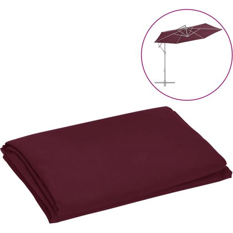 Tissu de remplacement pour parasol déporté Rouge bordeaux 300cm (1/4)