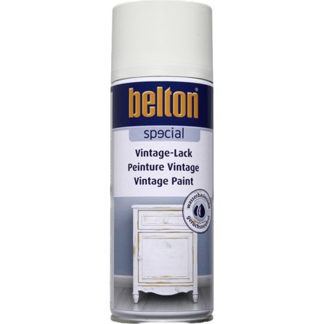 Bombe de peinture - Blanc craie - Effet vintage - Bois et métal - Belton
