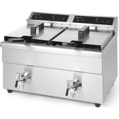 Friteuse à induction double avec robinet KITCHEN LINE 2x 8 L Hendi 215029 (1/3)
