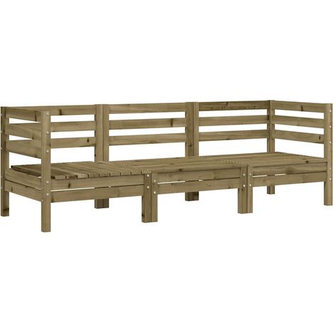 Maison Exclusive - Gartensofa 3-Sitzer Kiefernholz Imprägniert (1/5)