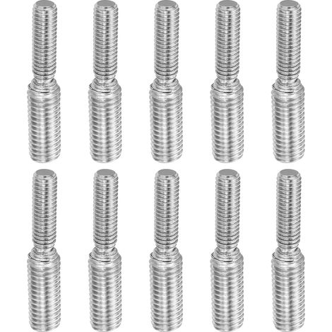 M6x1 à M8x1,25 Double Fin Fileté Goujon Vis Boulon, 10 Paquet 304 Inox Acier Tige Boulons Filetage Réducteur Adaptateur pour Meubles Matériel, 40mm Long (1/5)